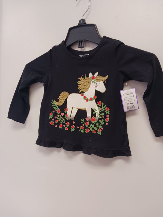 Black Unicorn Childrens Place Longsleeve Shirt, 2T G