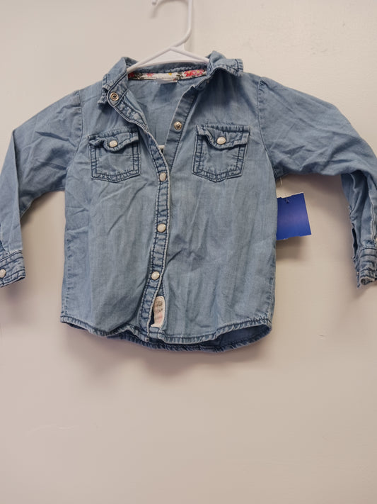 Denim Carters Longsleeve Button Up, 2T G