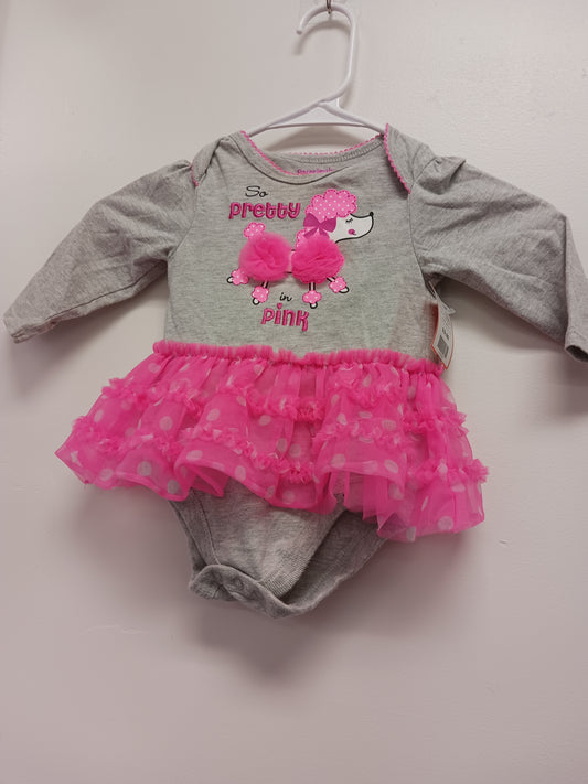 Grey/Pink Garanimals Long Sleeve Poodle w/tutu 6/9m, 6M G