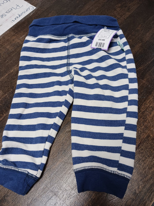 Navy/White Striped Little Wonders Pants, 6M G