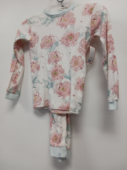 Pink/white Burts Bees 2 Piece Flower PJS, 5T G