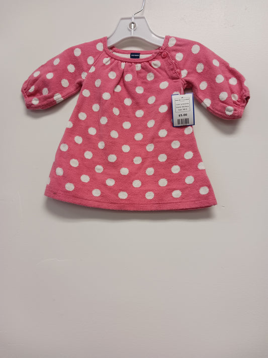 pink/white Old Navy Poka Dot Dress  0/3m, NB G