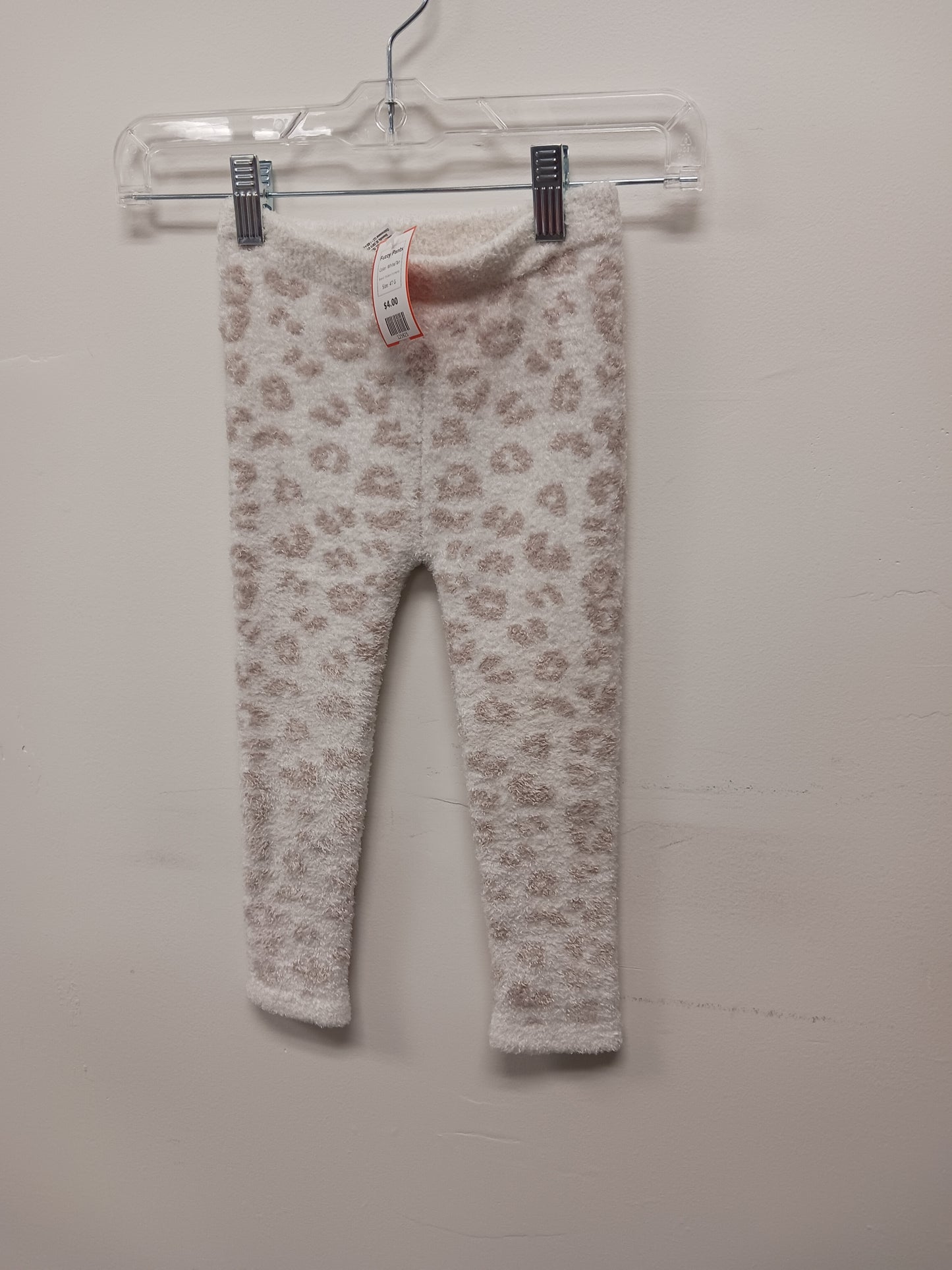 White/Tan Modern Moments Fuzzy Pants, 4T G