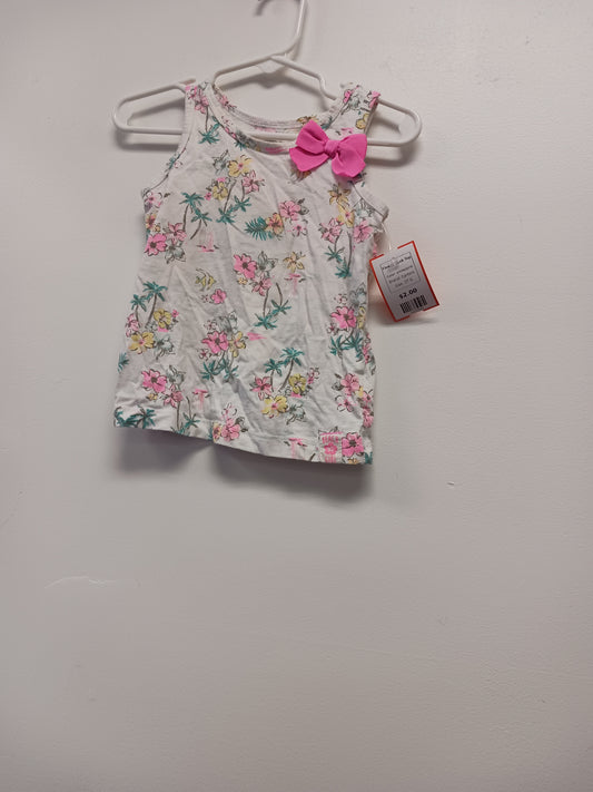 white/pink Carters Flower Tank Top, 2T G