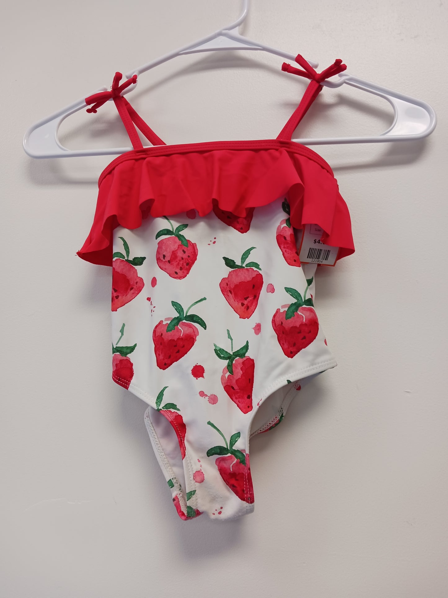 White/Red Strawberry Shein Swim Suit, 18M G