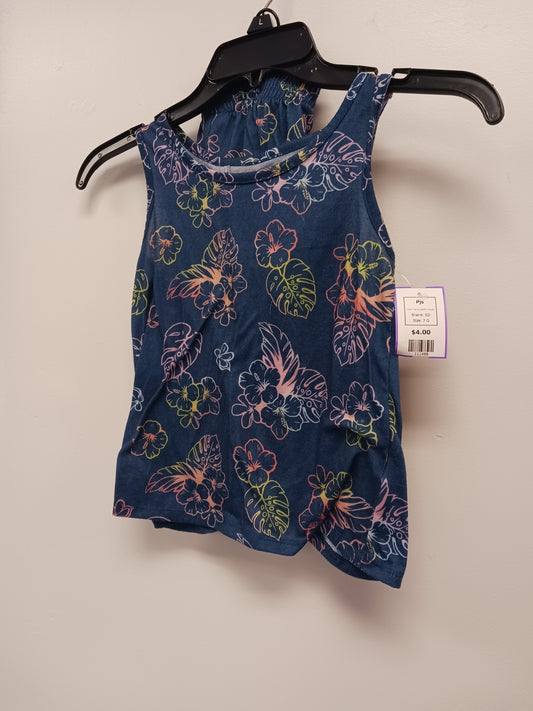 Navy/Colorful Flower SO Pjs, 7 G