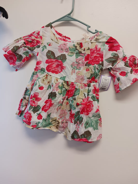 White/Red Flower Boutique Shirt, 2T G