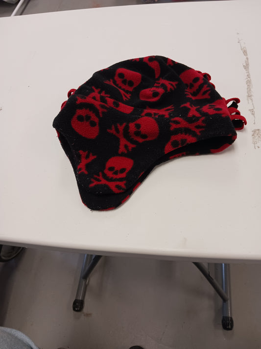 Black/Red Skull  Winter Hat, OS