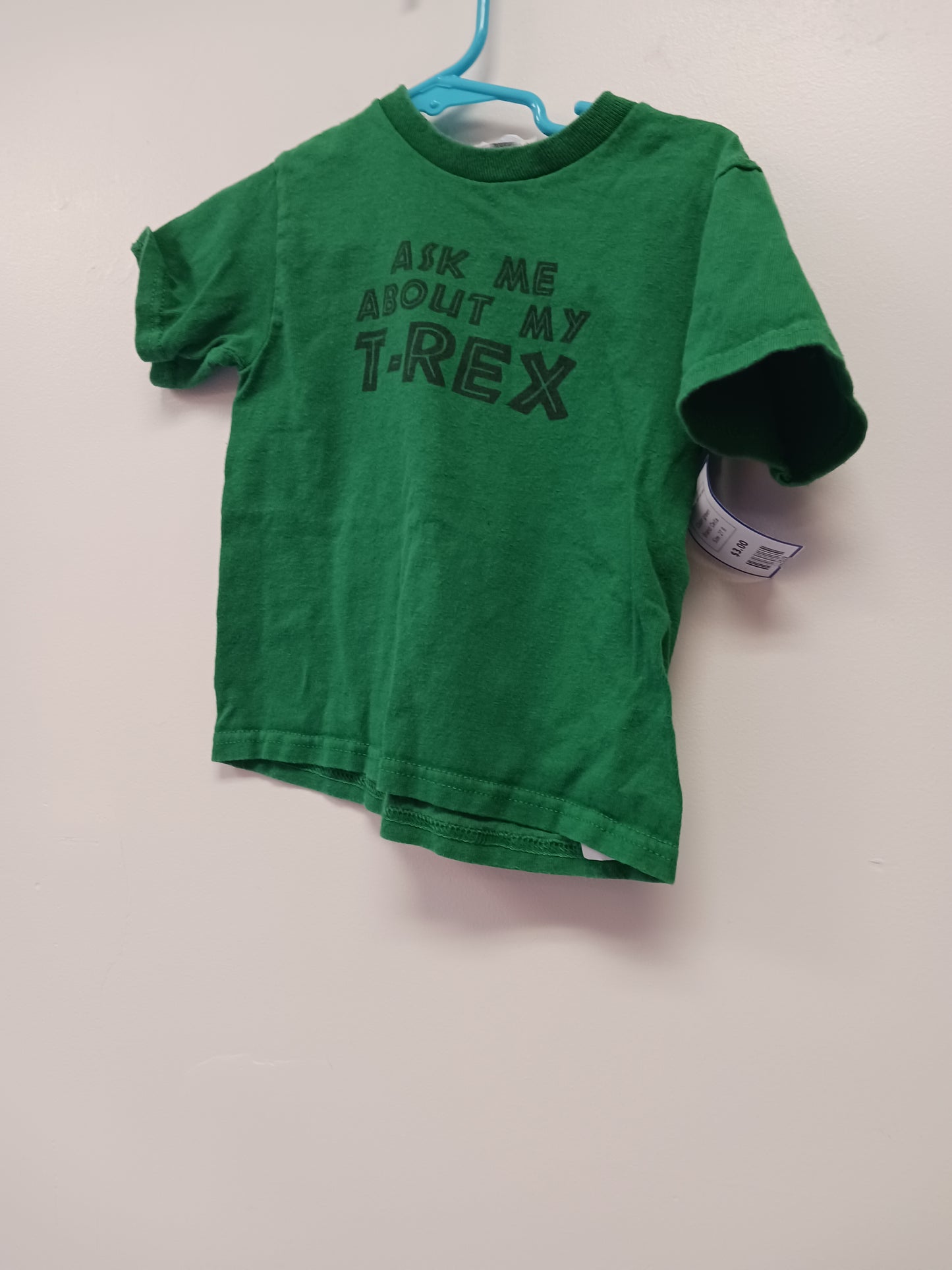 green Delta Ask me about me t-rex shirt, 2T B