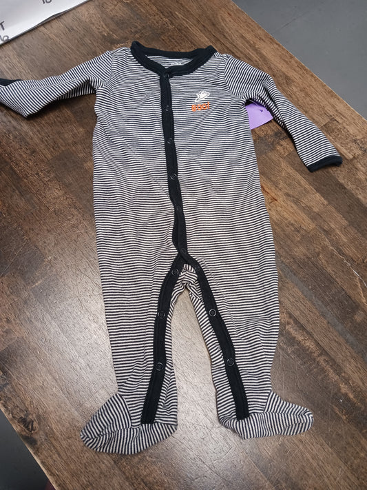 Black/Grey Striped Halloween Carters Sleeper, 9M B