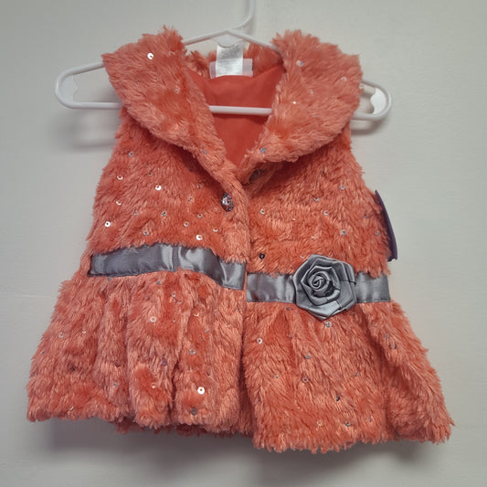 orange Little Lass Fur Vest, 12M G