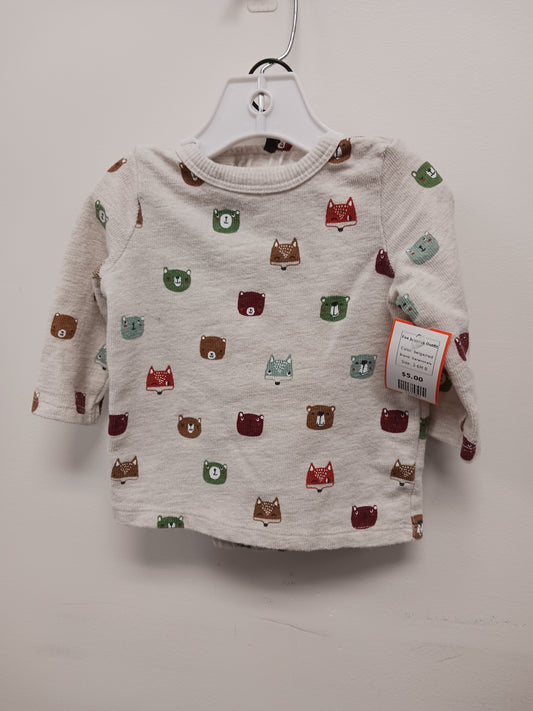 beige/red Garanimals Fox Joggers Outfit, 3-6M B