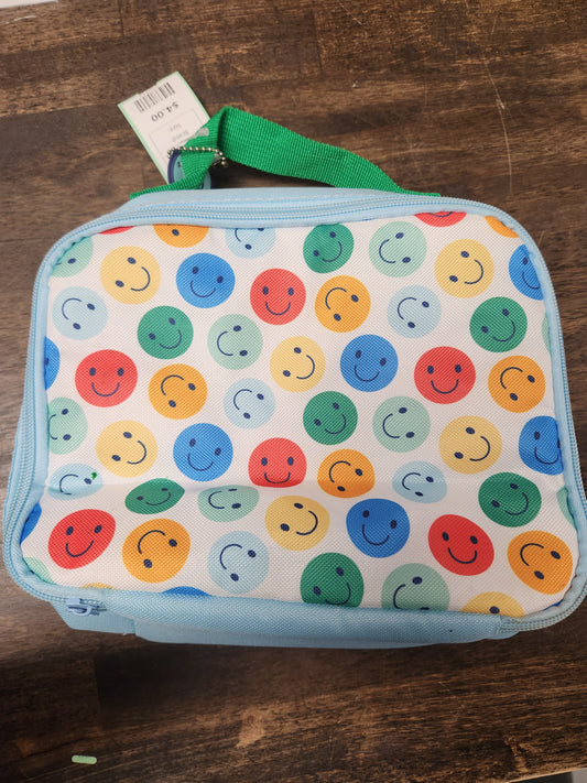 Blue/White/Colorful Smiley Faces  Lunchbox