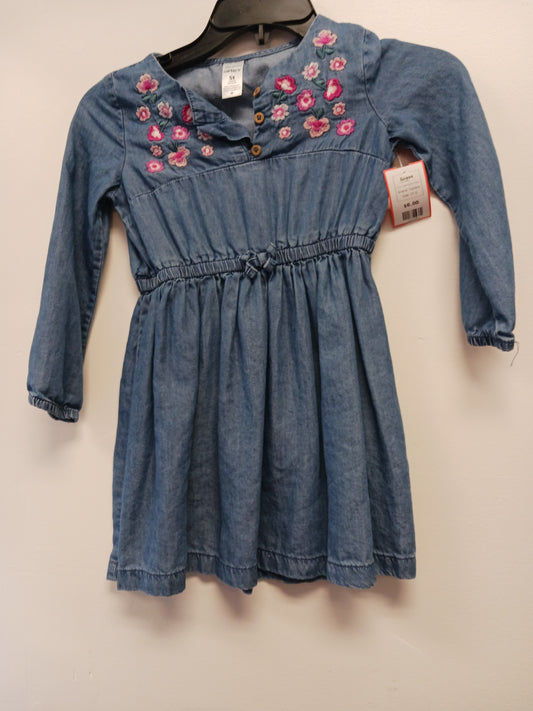 Denim/Pink Flower Carters Dress, 5T G