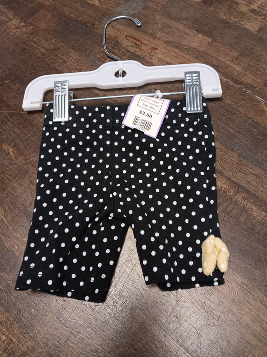 black Cuddle Bear Poka Dot Shorts, 3M G