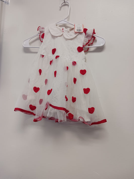 White/Red Heart Boutique Dress, 12M G