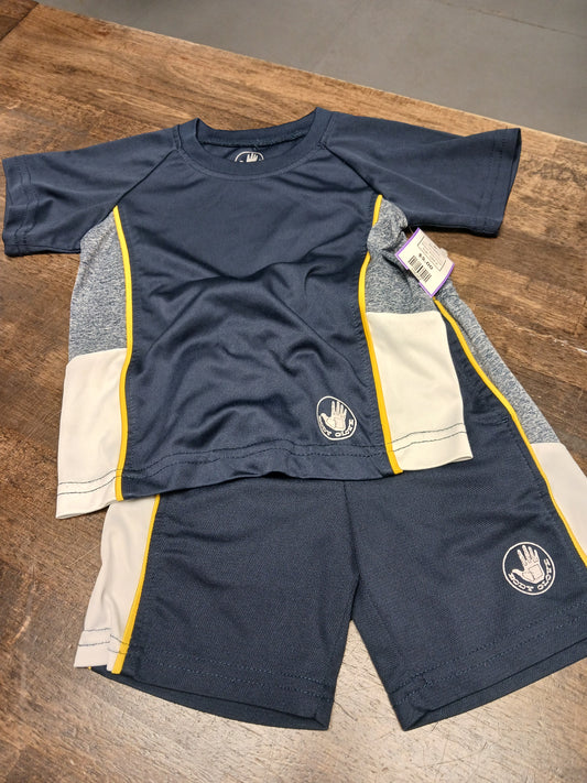 Navy/Yellow/White Body Glove Outfit, 18M B