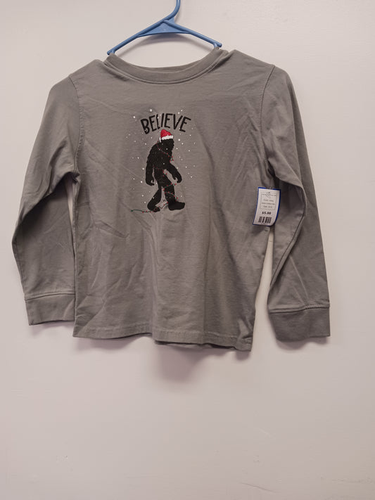 Grey Outdoor Kids Long Sleeve Christmas T shirt, 10 G