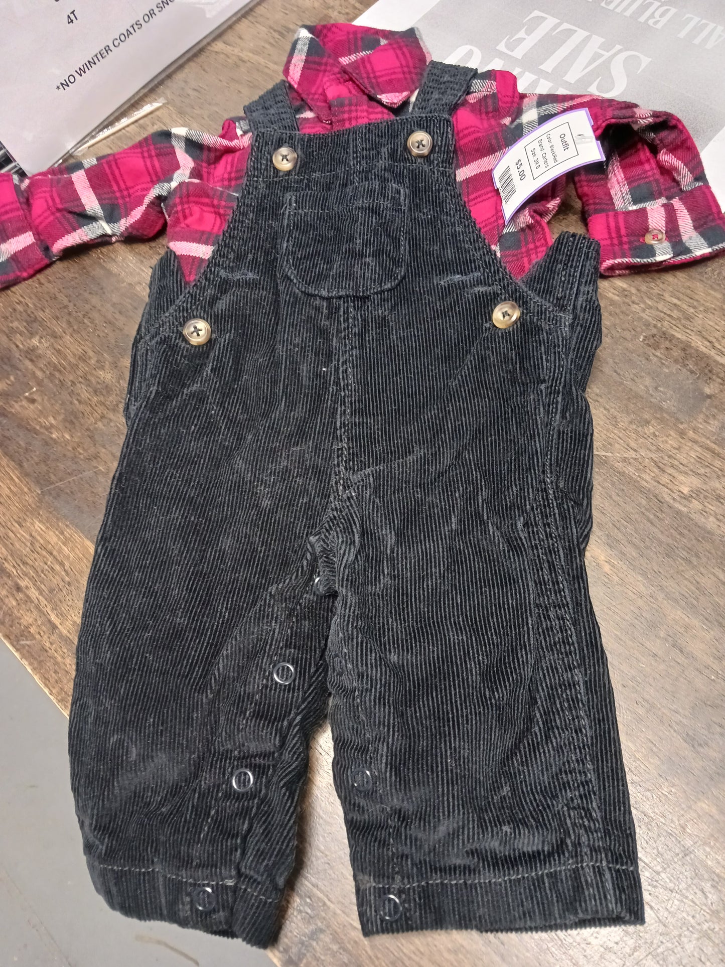 Black/Red Carters Outfit, 3M B