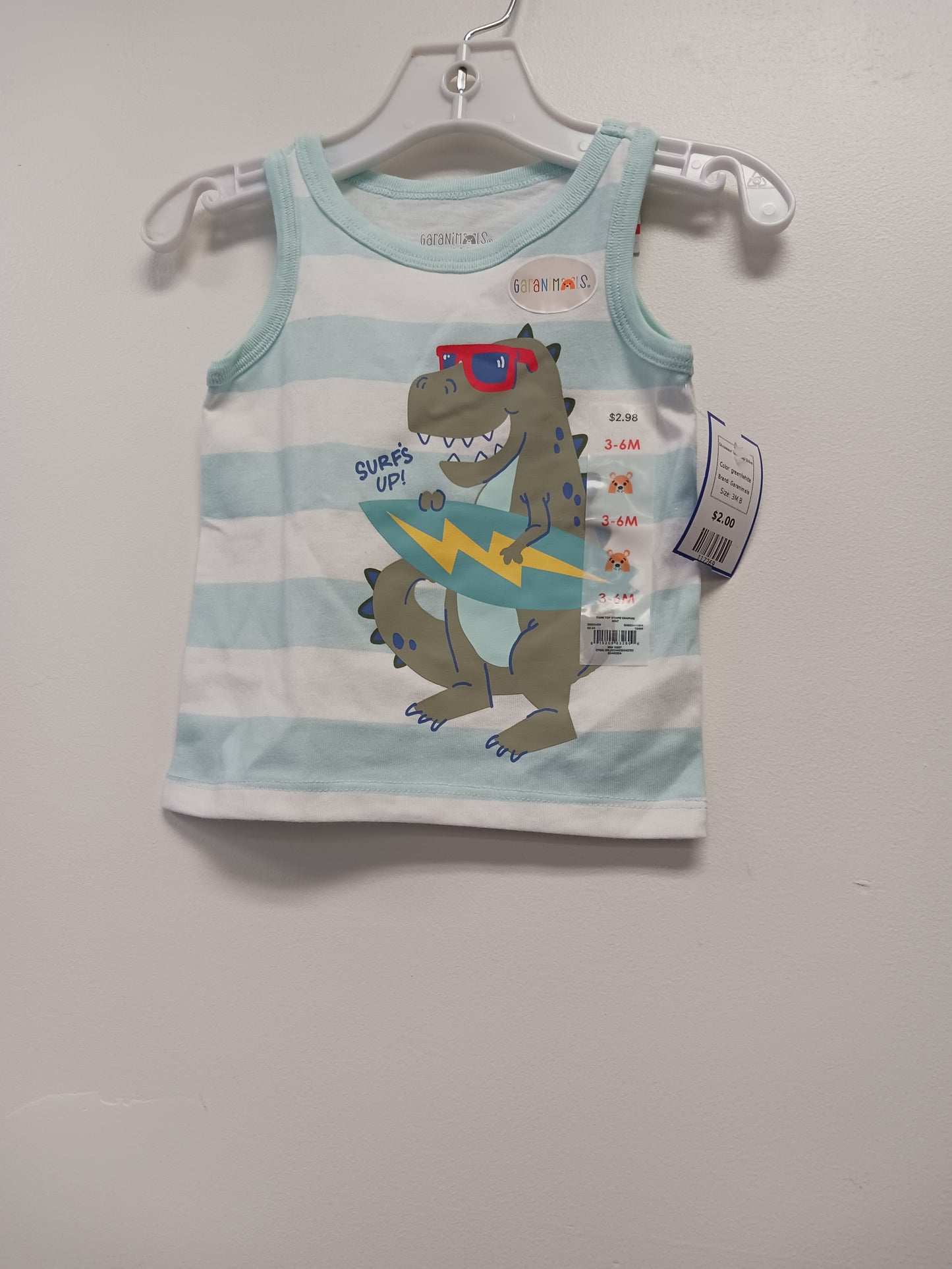 green/white Garanimals Dinosaur Tank Top 3/6m, 3M B