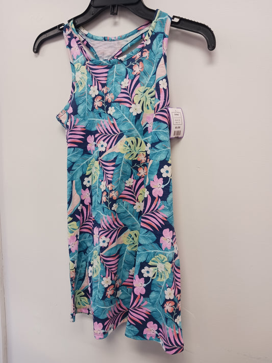 Navy/Colorful Leaf/Flower SO Dress, 7 G