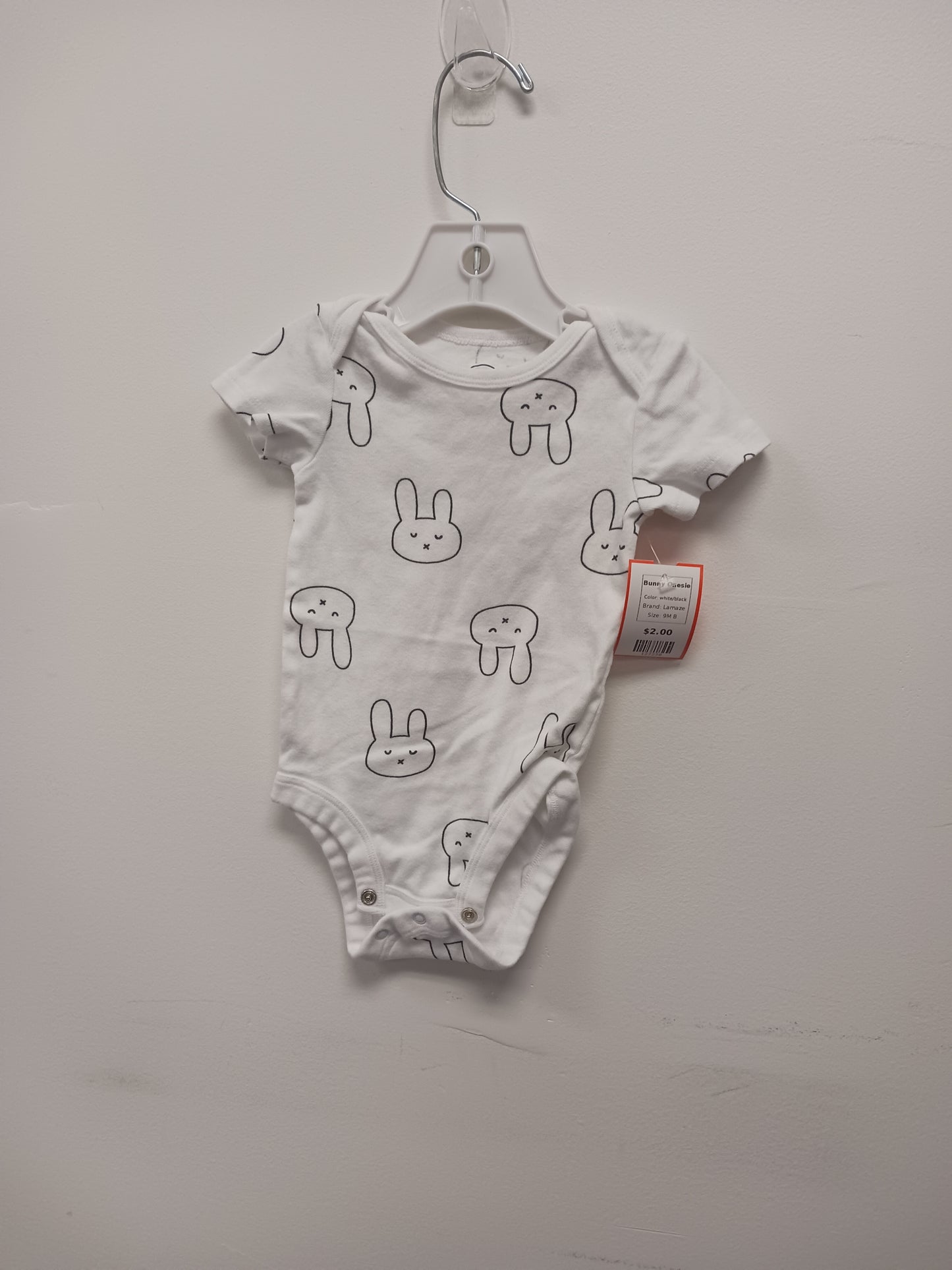white/black Lamaze Bunny Onesie, 9M B