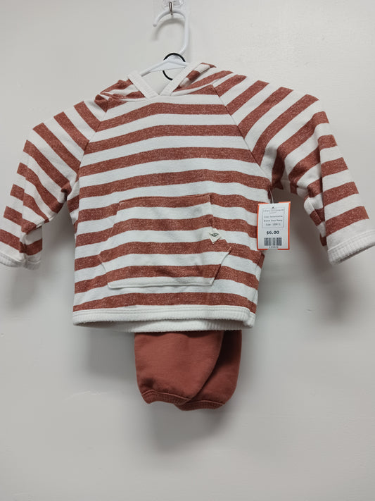 brown/white Easy Peasy 2 Piece Striped Outfit, 18M G