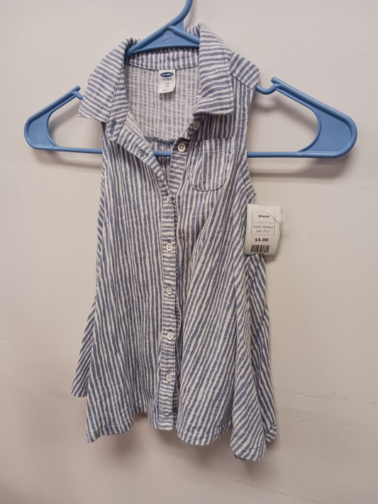 Blue/White Striped Old Navy Dress, 2T G
