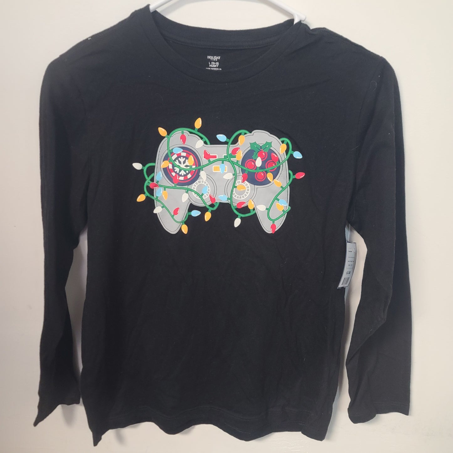 Black Christmas Gaming Holiday Time Longsleeve Shirt, 10 B