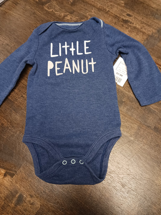 Navy Little Peanut Cloud Island Longsleeve Onesie, 3M B