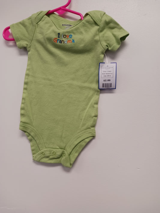 Green Babies R Us I Love Grandma Onesie 6/9m, 6M B