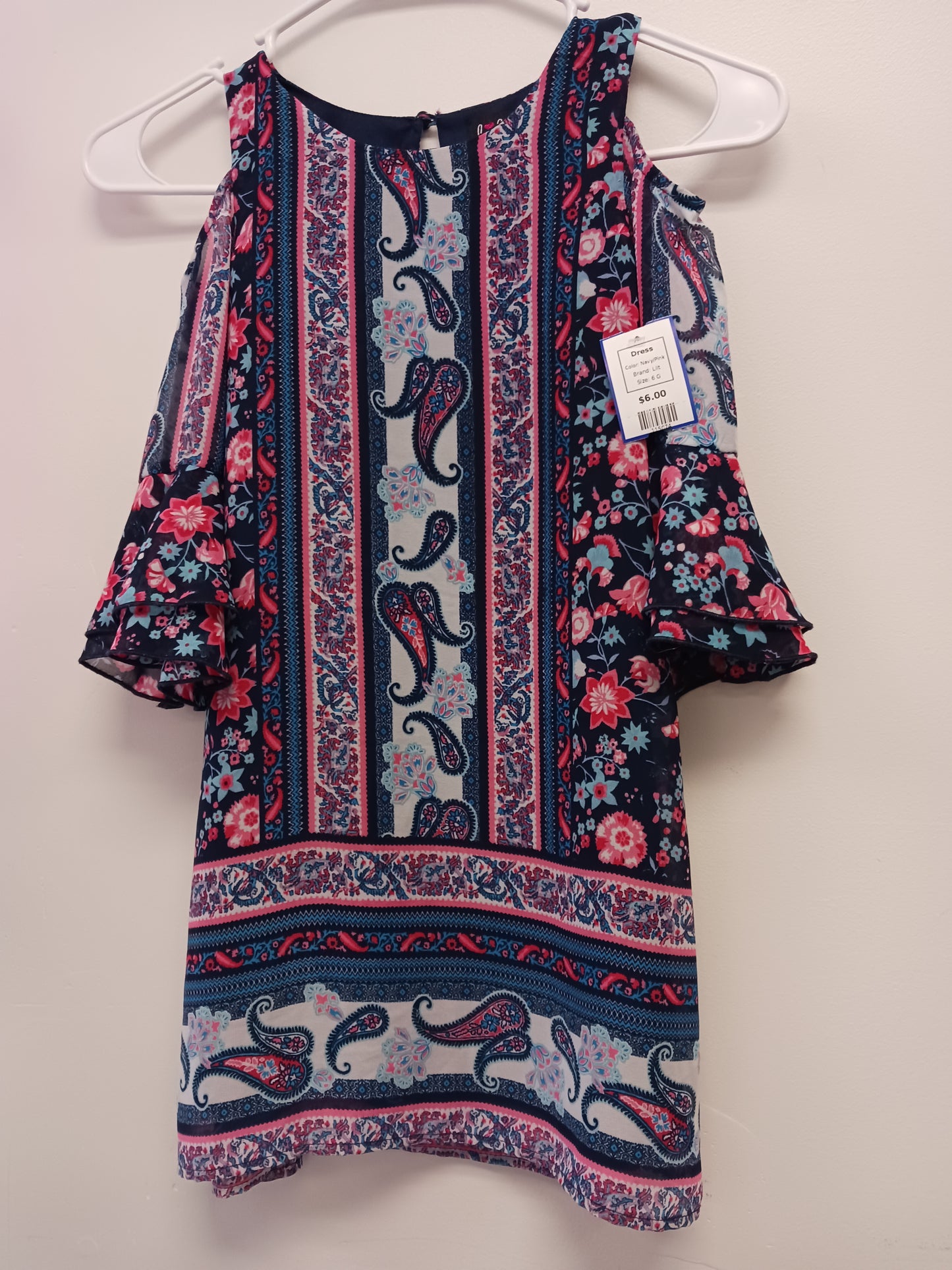 Navy/Pink Lilt Dress, 6 G