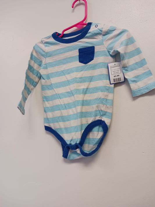 Blue/White Striped Circo Longsleeve Onesie, 6M B