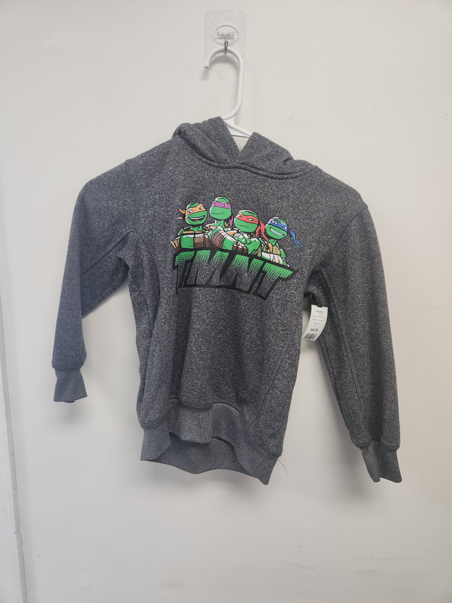 Grey/Green Ninja Turtles Hoodie, 7 B