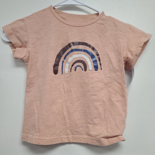 peach  rainbow shirt, 3T G