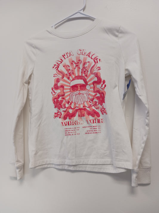 White Santa Thereabouts Longsleeve Shirt, 10 G