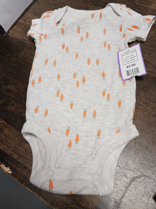 grey Carters Carrots Onesie, 3M B
