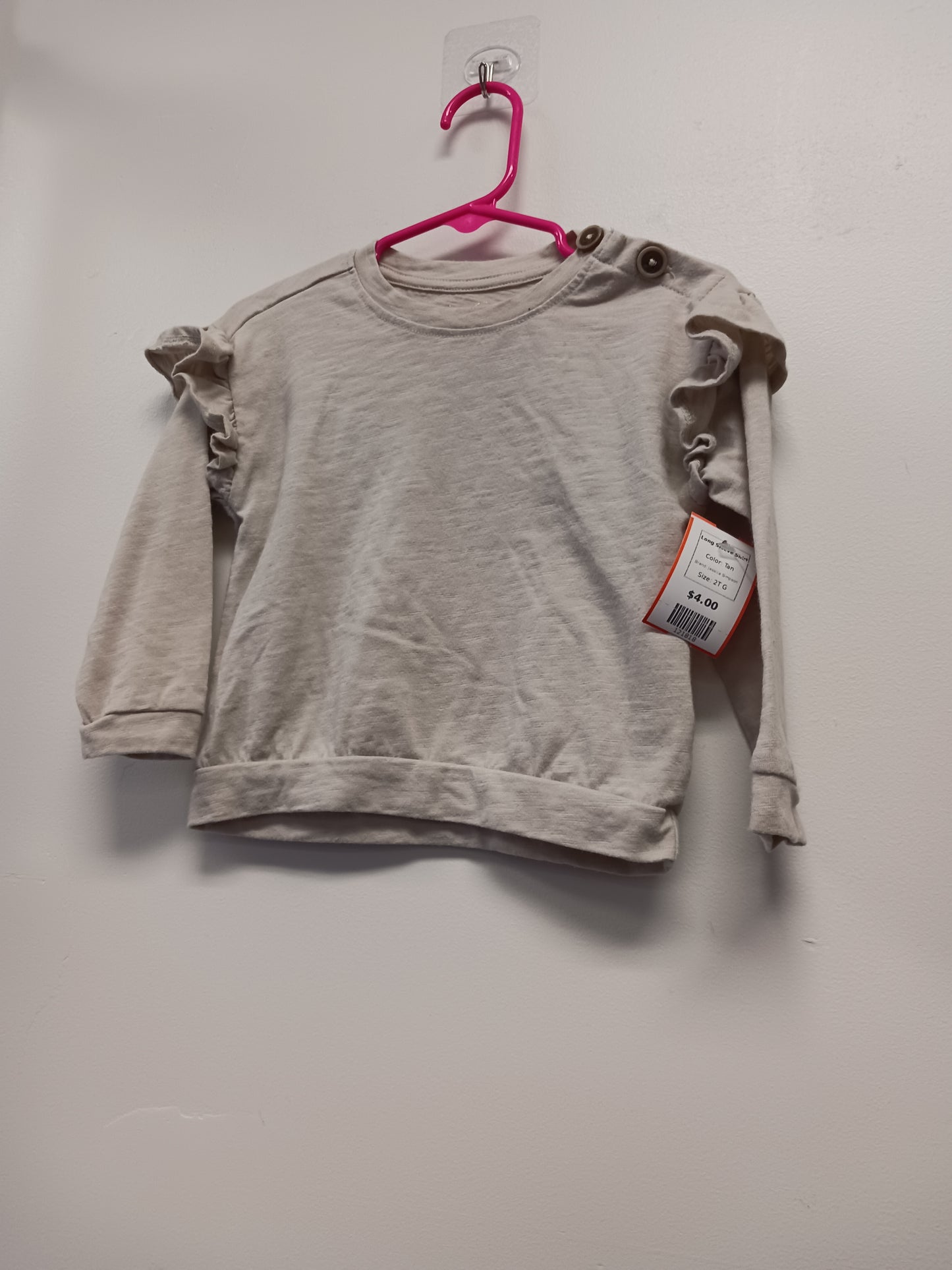 Tan Jessica Simpson Long Sleeve Shirt, 2T G