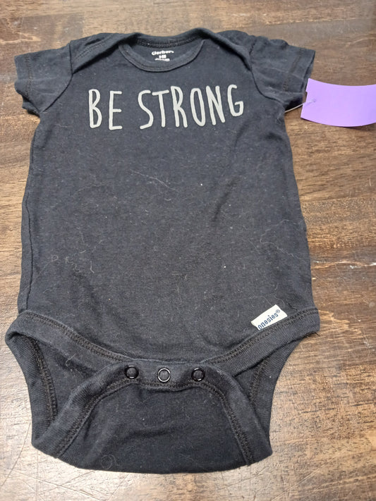 Black Be Strong Gerber Onesie, 3M B