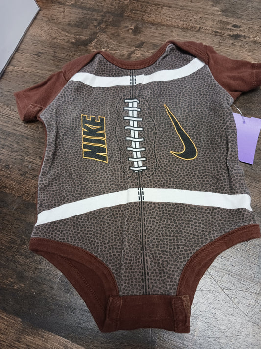 brown Nike Football Onesie 3-6m, 3M B