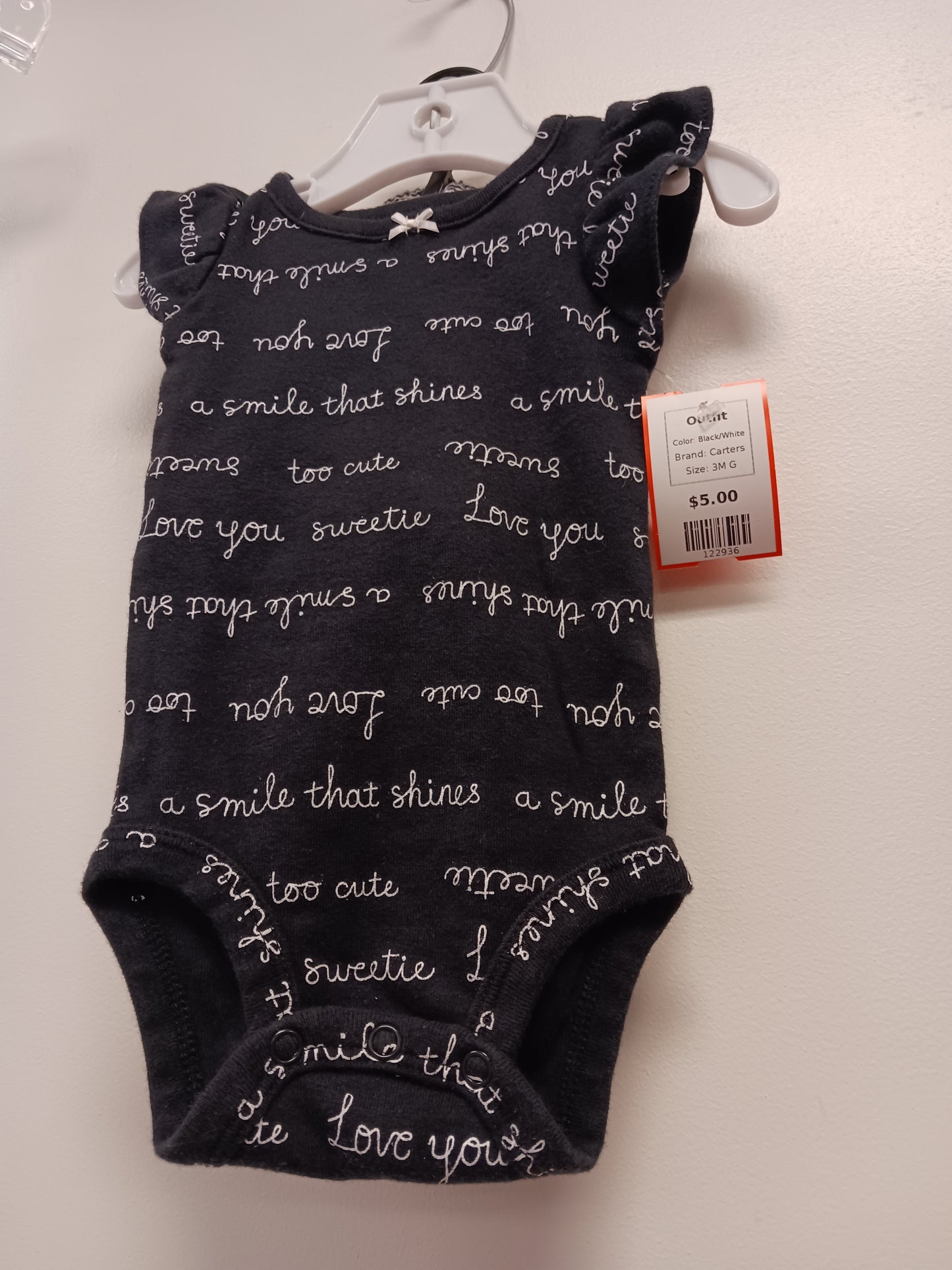 Black/White Carters Outfit, 3M G