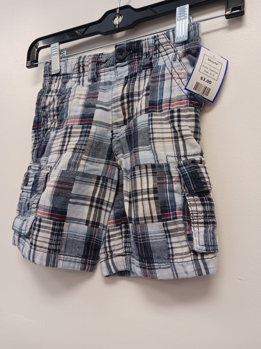 Blue/White/Red Plaid Healthtex Shorts, 3T B