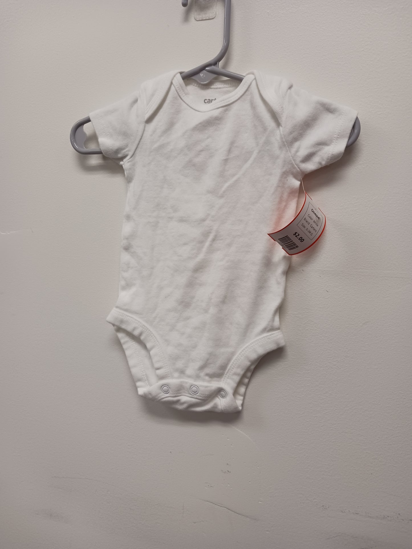 White Carters Onesie, 0-3M G