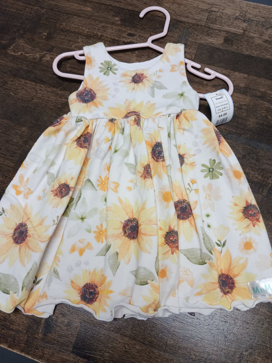 White/Yellow Flower MnM Extras Dress, 6-9M G