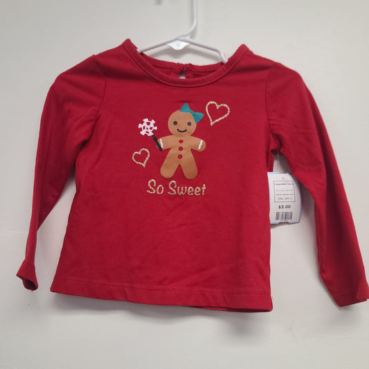 Red Gingerbread Wonder Kids Longsleeve Shirt, 18M G