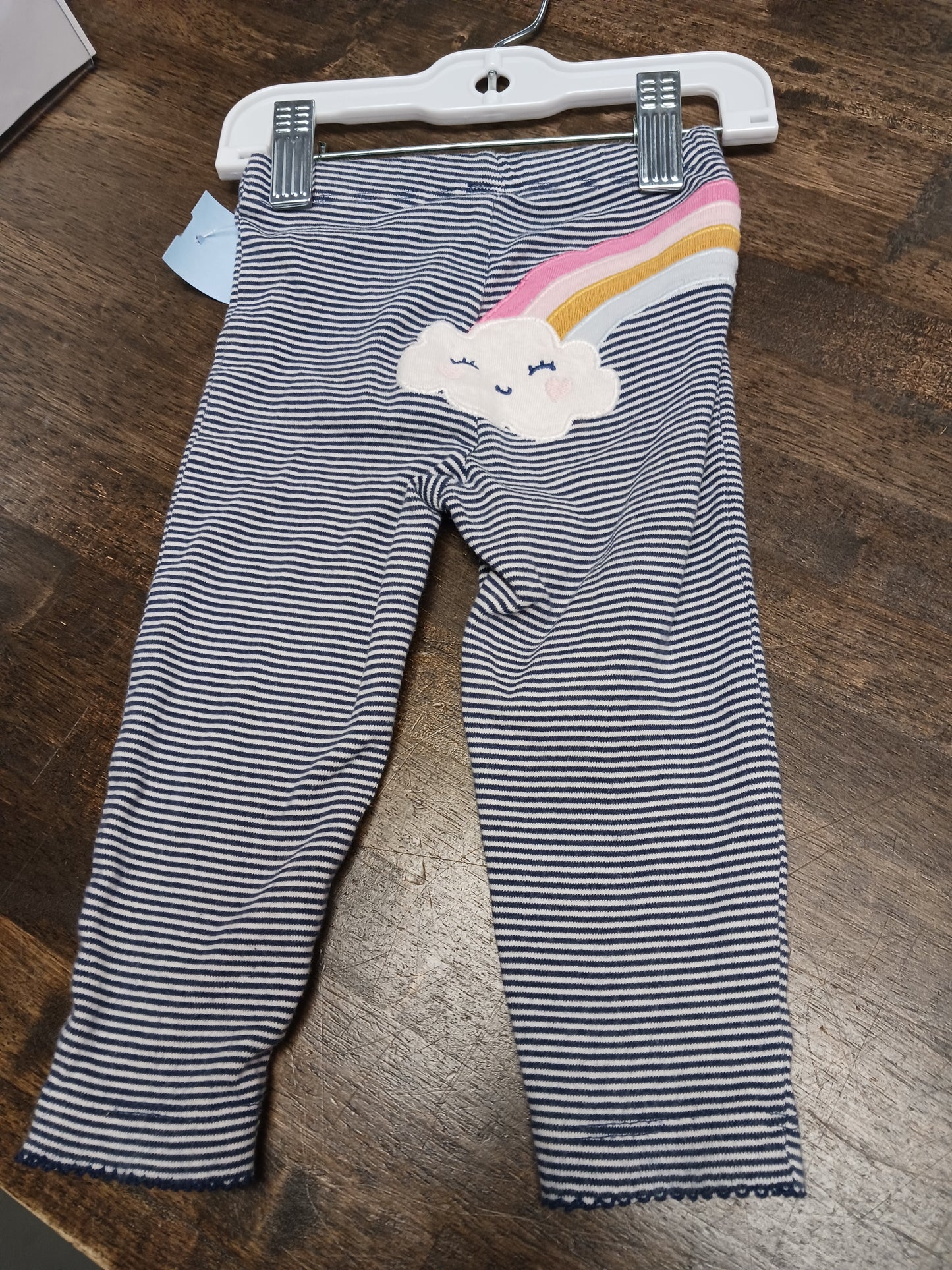Navy/White Striped Carters Leggings, 12M G