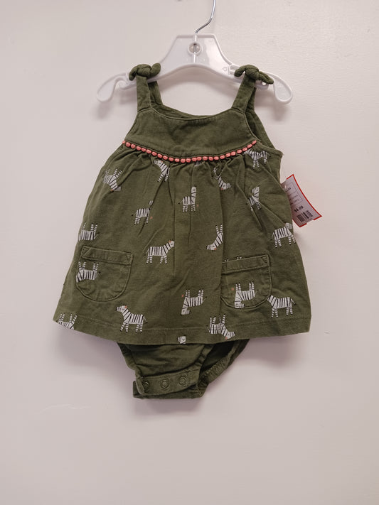 Green/Pink Zebra Carters Dress, 18M G
