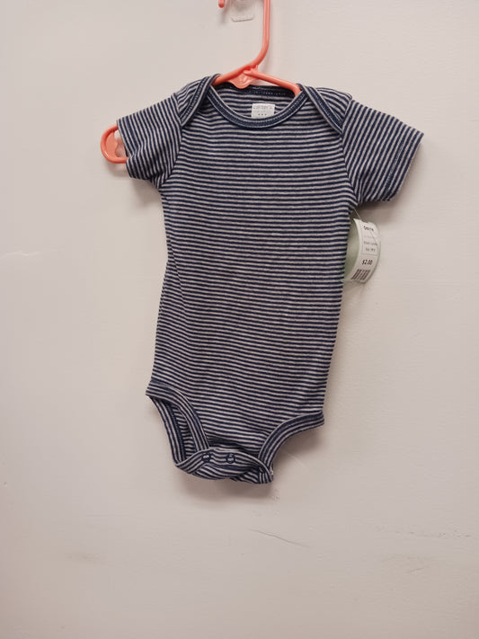 Navy/Grey Striped Carters Onesie, 9M B