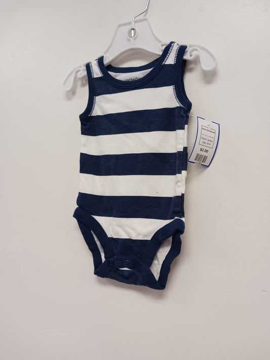 Navy/White Striped Carters Tank Top Onesie, 3M B