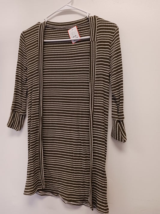 Green Striped Boutique Long Sweater Duster, 5T G